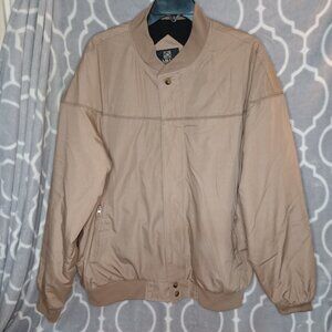 Haband Men's Zip up Coat Tan/Brown XL X-Large Pockets/Buttons